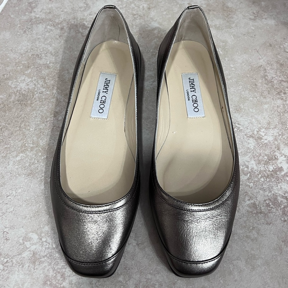 Jimmy Choo Silver Flats